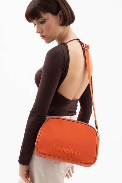 United Colors of Benetton Γυναικεία τσάντα ώμου BENETTON - Orange-Camel BNT1590