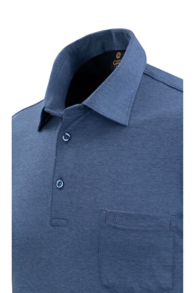 Çizgi Triko Ανδρικό πουκάμισο με γιακά μπλουζάκι Classic Fit - 4910BAT