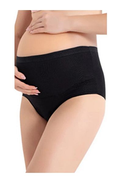 SAUNA SUIT Pachet de 7 set de chiloți de maternitate negri cu talie înaltă, 100% bumbac