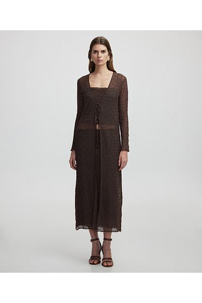 İpekyol Lurex Long Cardigan with Yarn
