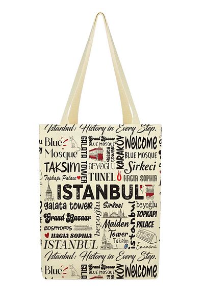 Çınar Bez Çanta Платнена чанта с щампа Canvas Write Istanbul