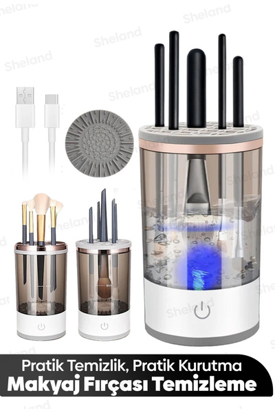 Sheland Elektrikli Makyaj Fırçası Temizleyici USB ile Otomatik Kozmetik Fırça...