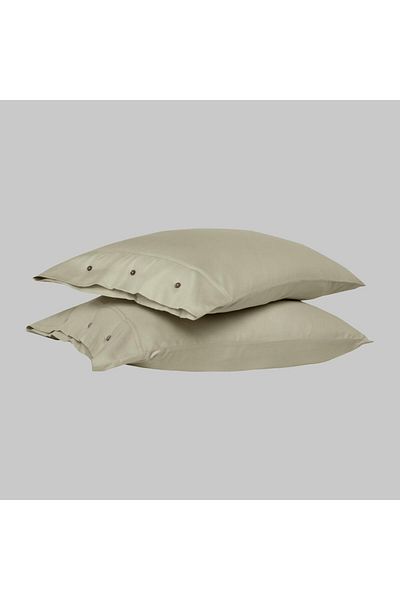 Sarev Natural Beige Monochrome 100% Cotton Satin Pillow Case
