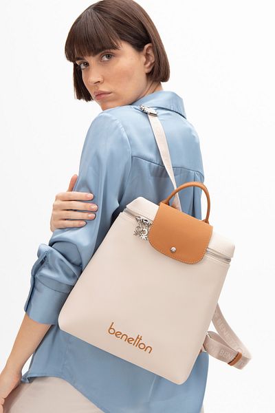 United Colors of Benetton Benetton Women's Backpack - Beige/Camel Bnt1608