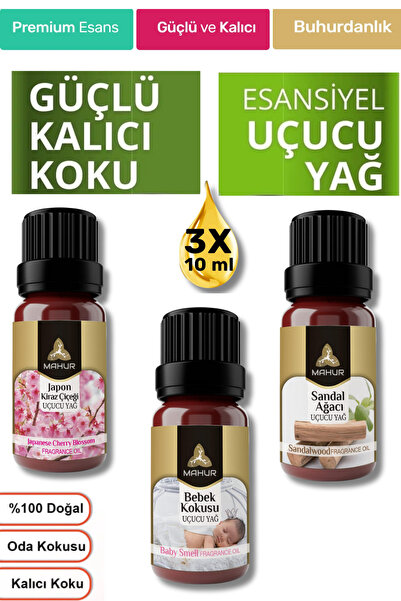 NEON PLUS Japon Kiraz Çiçeği, Bebek Pudrası, Sandal Ağacı Kokulu Saf Esansiye...