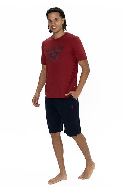 U.S. Polo Assn. Ανδρικό μπλουζάκι Polo και σορτς τσέπης, κοντό μπλουζάκι, λαιμόκοψη, λεπτομέρεια τσέπης