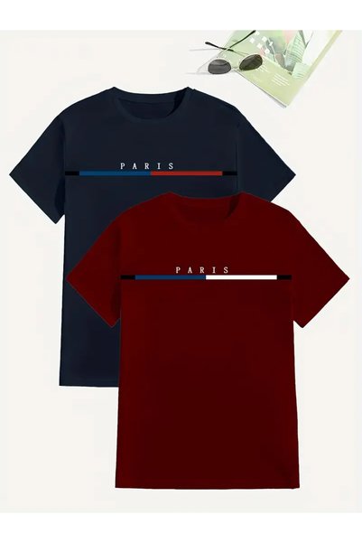 npLStore Set de tricouri oversize din 2 piese pentru bărbați