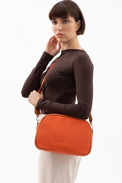 United Colors of Benetton Γυναικεία τσάντα ώμου BENETTON - Orange-Camel BNT1590