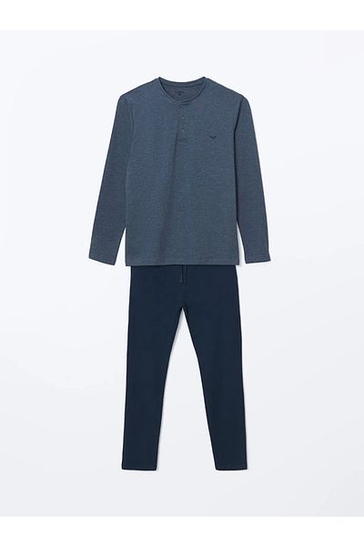 LC Waikiki Set de pijamale pentru bărbați Blue Standard Fit