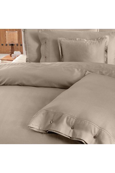 Sarev Natural Beige Monochrome 100% Cotton Satin Pillow Case