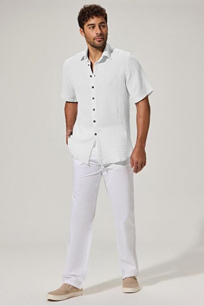 White By Nature Men's Double Face Short Sleeve Shirt