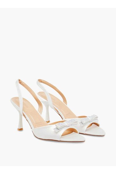 Celeste Women's Embellished Bow Slingback Sandals with Stiletto Heels