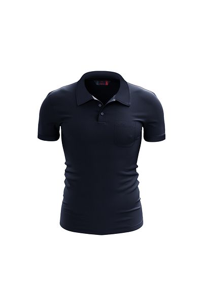 raru PARATUS NAVY BLUE - Πόλο Πικέ από 100% βαμβάκι με τσέπες