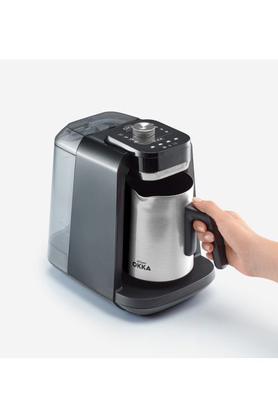 Arzum ماكينة صنع القهوة التركية Okka Rich Pro Plus مع خزان مياه OK0038-05 كروم
