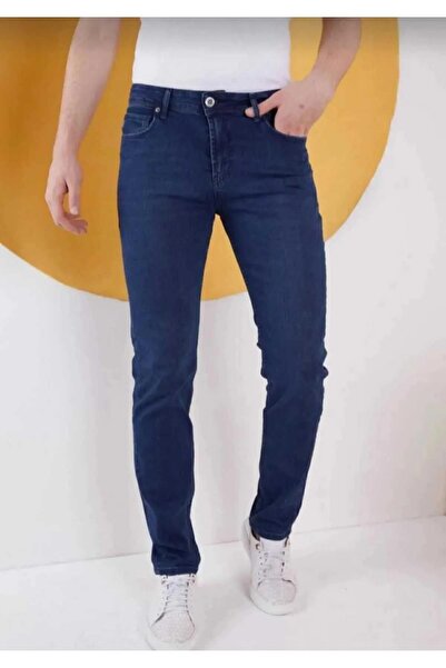 CLASSİCS MEN بنطال جينز Sheff Denim بقصة ضيقة باللون الأزرق الداكن-7118