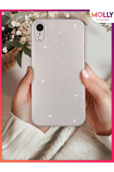 Molly Silver Berry Glitter Shiny Silicone Case for iPhone Xr
