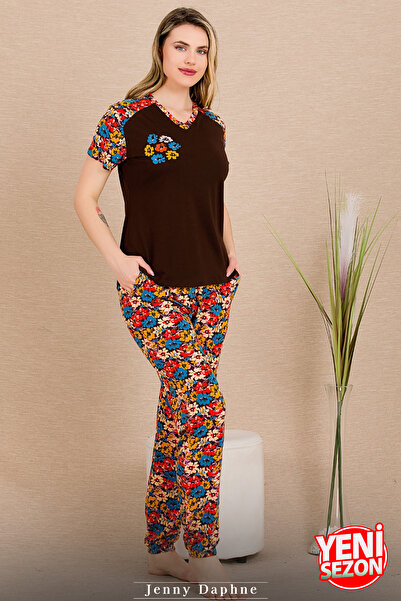 Jenny Daphne Дамски комплект пижама с къси ръкави за нов сезон 12487