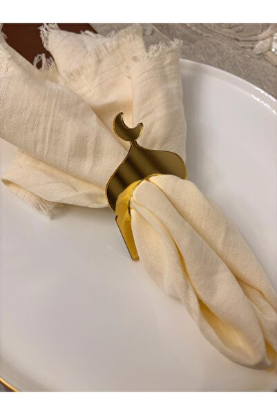 Tara Stüdyo Gold Kubbe Şeklinde 6 Adet Peçete Yüzüğü, Ramazan Süslemeleri