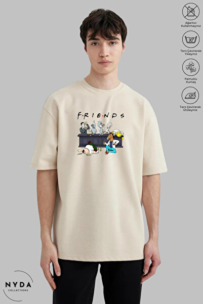 Nyda Collections Unisex Crew Neck Ricky Friends Printed Cotton Oversize Short...