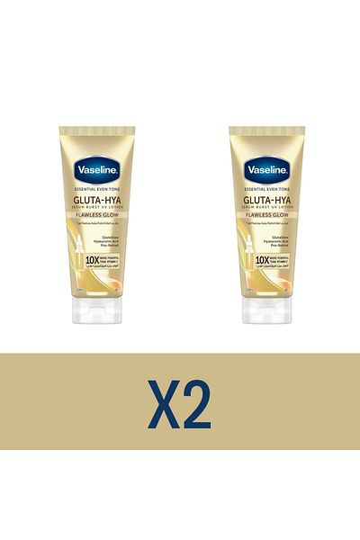 Vaseline Essential Even Tone Body Lotion for dull, dry skin, Gluta-Hya Serum Burst UV, 200ml x2