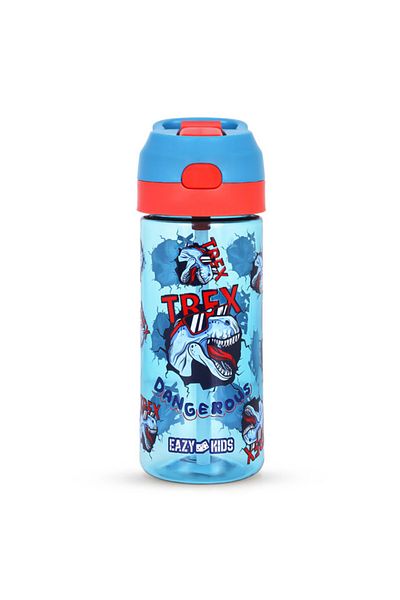 Eazy Kids Tritan Water Bottle with Spray Dino, Blue, 420ml