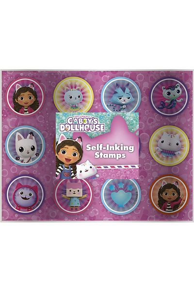 Totum Set of 12 Gabby Dollhouse stamps, with your own ink