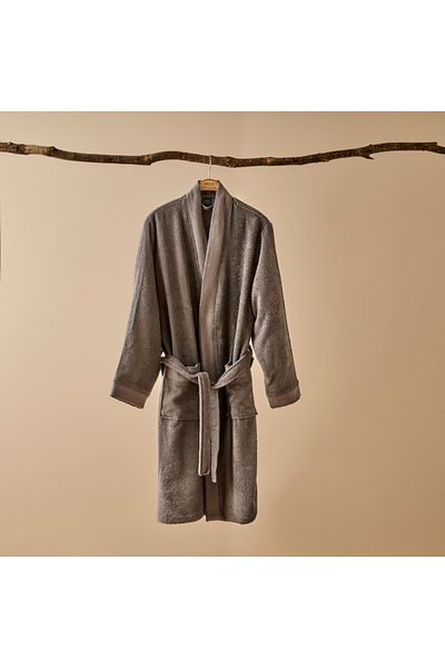 Bella Maison Ανδρικό μπουρνούζι Dorita Premium από 100% βαμβάκι Anthracite (S/M)