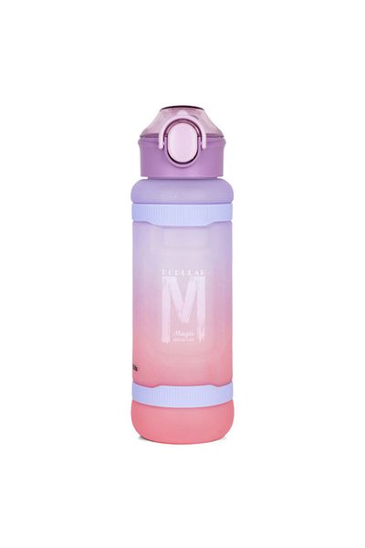 NovaKids Water Bottle 1000ml with Straw- Purple