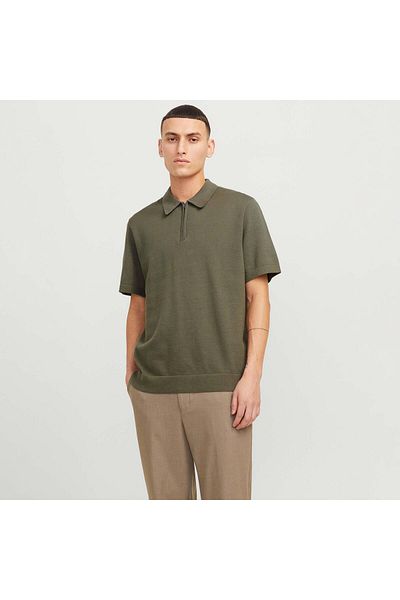 Jack & Jones Ανδρικό μπλουζάκι Milano Spring Khaki Polo (12271401-TEAL)
