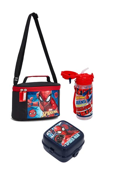 Disney Spiderman 3-Piece Spiderman Licensed Nutrition Set - Water Bottle and Food Container