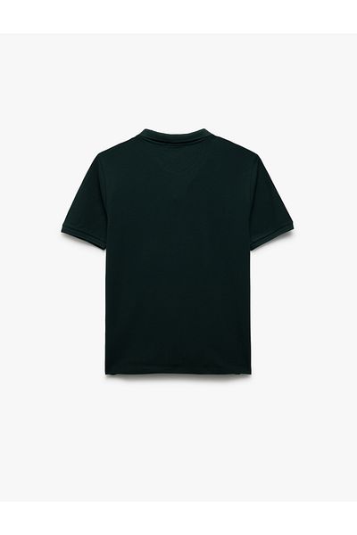Koton Βαμβακερό κοντομάνικο πικέ ύφασμα Polo Neck Slim Fit T-shirt