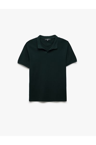 Koton Βαμβακερό κοντομάνικο πικέ ύφασμα Polo Neck Slim Fit T-shirt