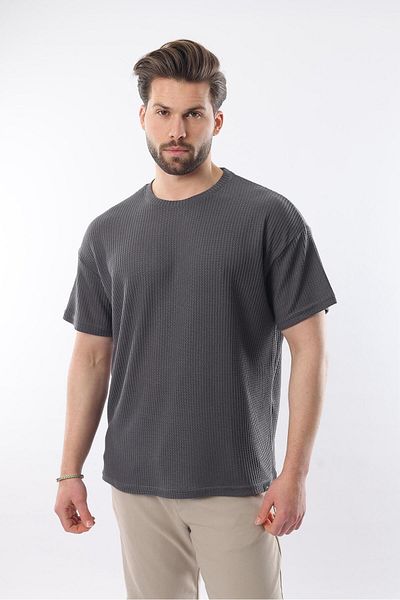 Madmext Ανδρικό μπλουζάκι Smoked Crew Neck E7127
