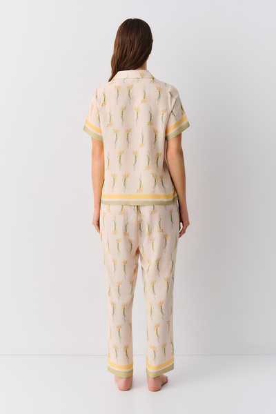 SUWEN Elegant Gömlek Yaka Pijama Takımı