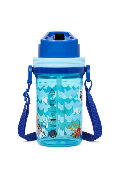 Eazy Kids Water Bottle 500ml wt Straw - Blue