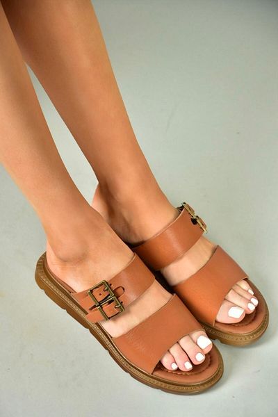 Fox Shoes U 291099503   Tan Genuine Leather Women's Slippers