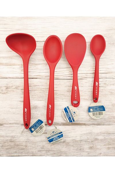 IVORY Non-Burning, Non-Sticking, Anti-Slip Complete Silicone Spoon Set