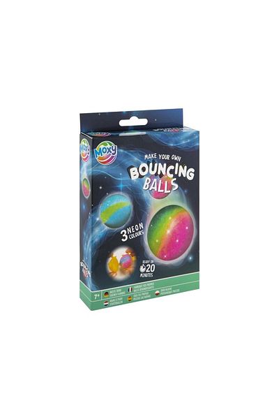 Moxy Creative set, DIY Bouncing balls, 3 neon colors