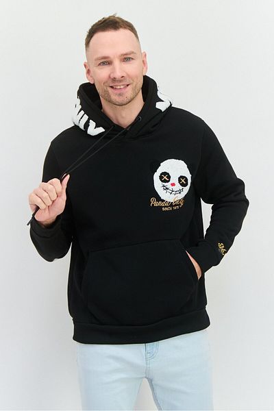Members Only Men Hooded Embroidered Long Sleeves Sweatshirt, Black