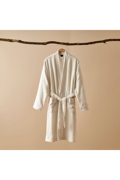 Bella Maison Ανδρικό μπουρνούζι Dorita Premium 100% βαμβάκι λευκό (S/M)