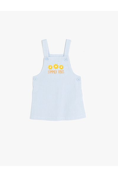 Koton Rochie Gilet cu bretele din bumbac cu detaliu broderie cu flori