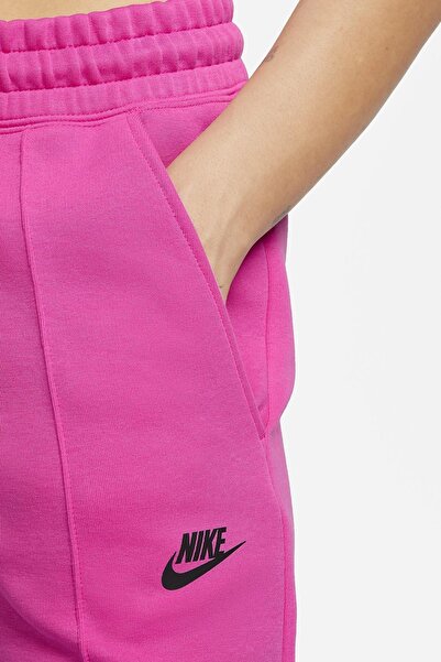 Nike Sportswear Tech Fleece Standart Fit Mid Rise Jogger Kadın Eşofman Altı Fuşya