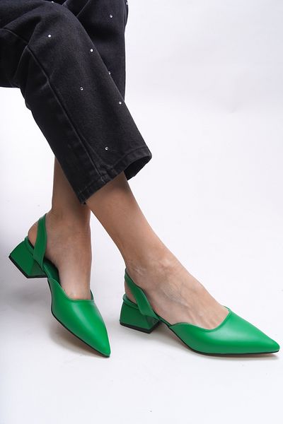 Riccon Γυναικεία ψηλοτάκουνα παπούτσια Glomythe Green Skin - 0012111