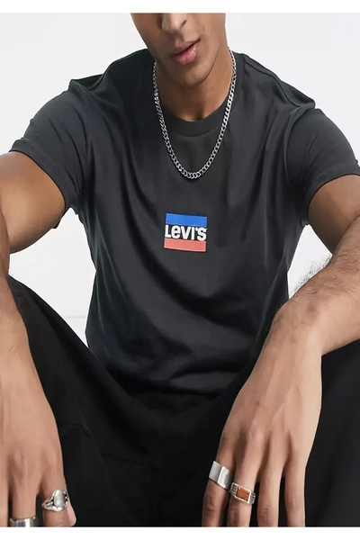 Levi's Футболка з регулярним вирізом з антрацитової бавовняної тканини 100 Чоловіча футболка