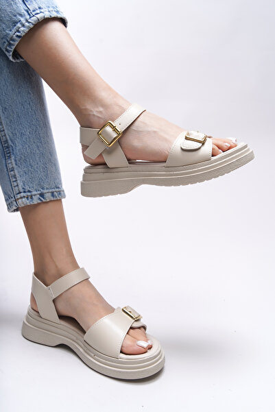 Riccon Béžové dámské sandály - Bridleia 0012210