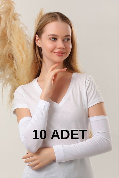 Melodi Scarf Hijab Sleeves Set of 10 White Prayer Sleeves Sports Sleeves