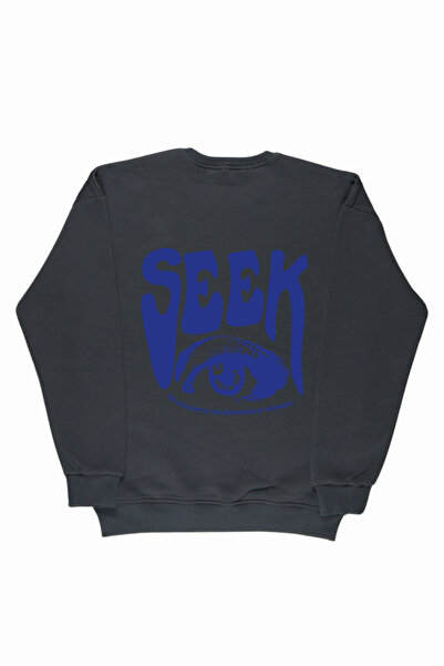 By Caspita Fashion Lenithra Seek Plavi Tekst Natrag Štampano Unisex Oversize ...