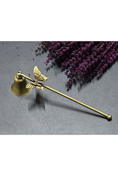 Mercan Tasarım Atölyesi İKİ KATLI KELEBEKLİ MUM SÖNDÜRÜCÜ-ANTİK BRONZ