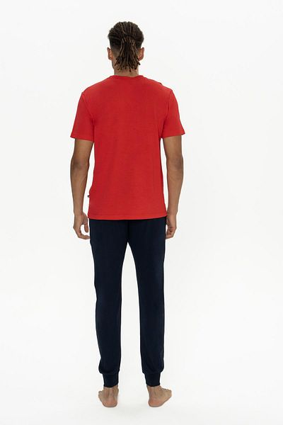 U.S. Polo Assn. U.S. Polo Men's 100% Cotton Pajama Suit, Skinny Leg, Crew Neck, Short Sleeve, Pocket Detail