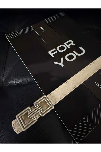 Fiori Curea subțire pentru femei cu cataramă dublă argintie, centură pentru pantaloni, centură pentru haine, centură pentru cămașă, centură pentru rochie